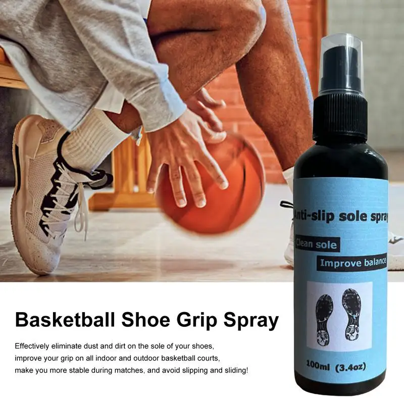 Semprotan pegangan sepatu, 100ml semprotan Anti selip sol untuk sepatu basket pelindung sol sepatu meningkatkan traksi membersihkan & meremajakan