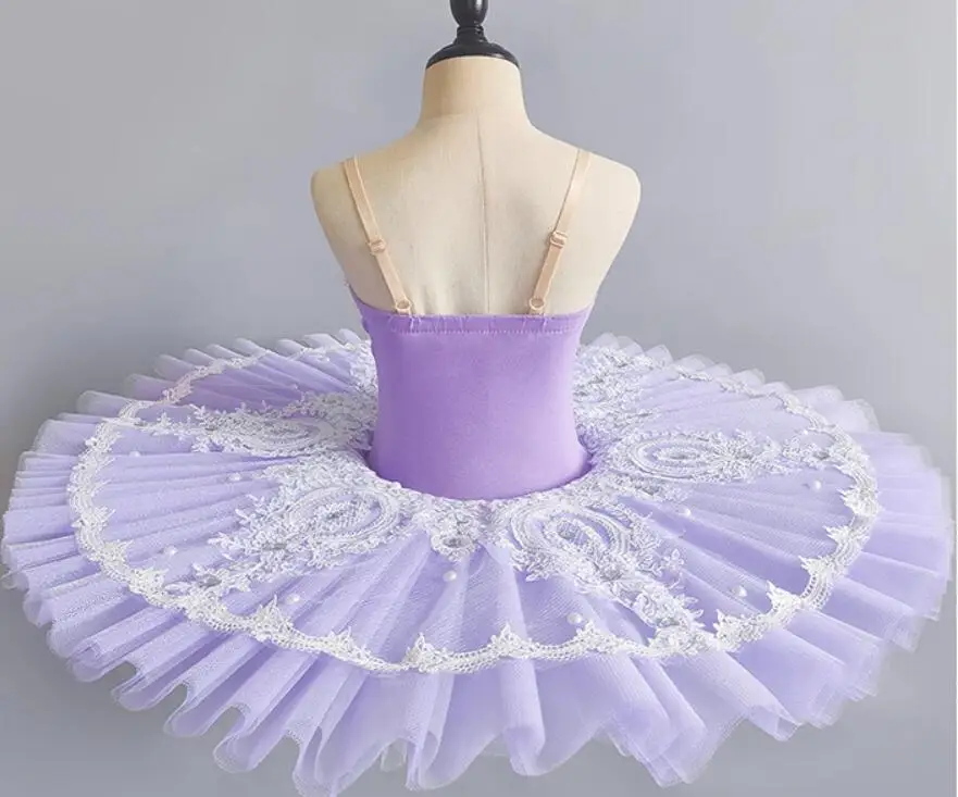 Tutú de Ballet profesional azul cielo para niñas, vestido de fiesta de bailarina, traje de baile de Ballet para mujeres y niños