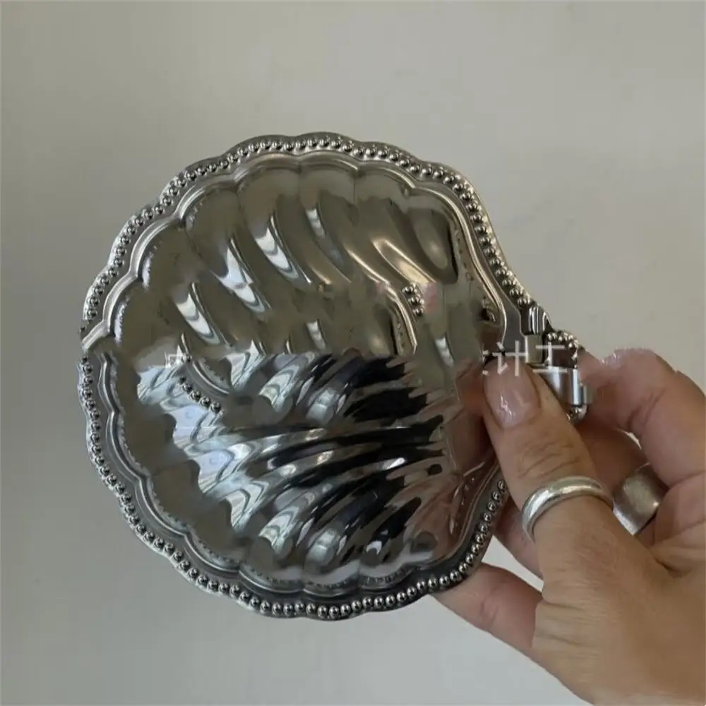 

Тарелка из нержавеющей стали, полосатая волна в виде ракушки, посуда, тарелка, металлическая тарелка для сыра, посуда для хранения ювелирных изделий, тарелка для стола De