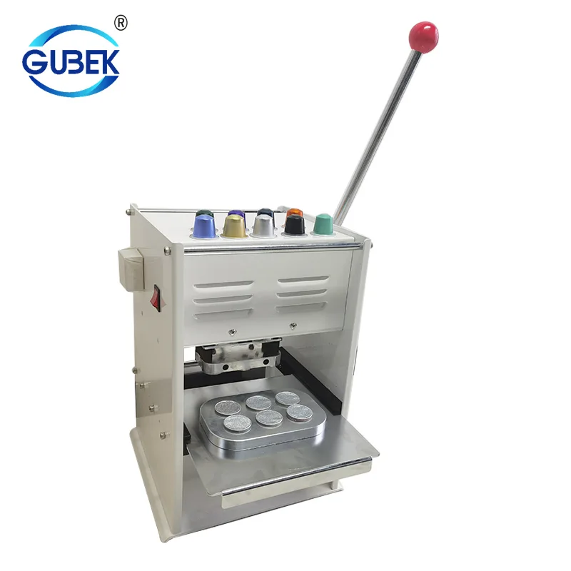 Manual Coffee Capsule Cup Sealing Machine Aluminum Foil 6 Holes Heat Sealing Machine