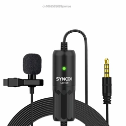Synco-S8 소형 마이크, 유선 마이크, 보컬 오디오 스피킹 용 마이크, 3.5MM 카메라 비디오 스튜디오 옷깃 마이크