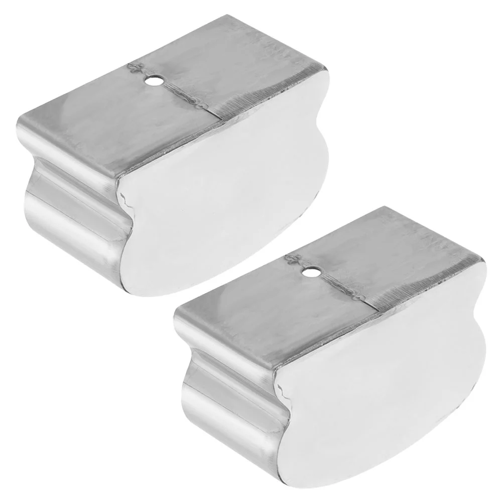 2 Pcs Armrest Handrail End Caps for Replacement Railing Staircase Brackets Cover Stainless Steel