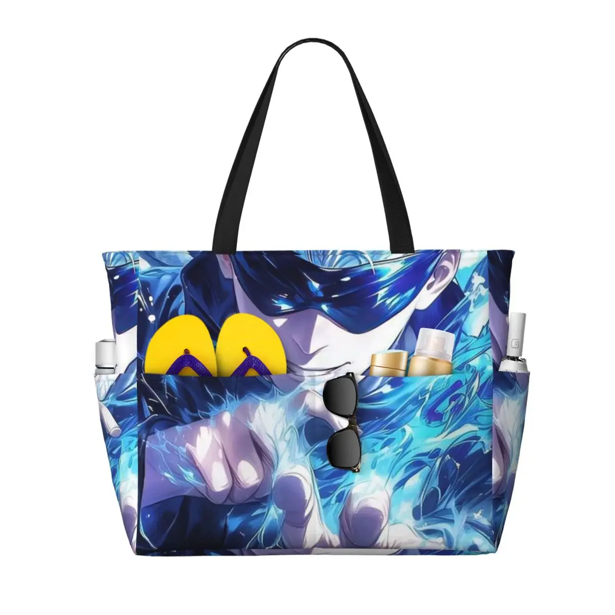 Jujutsu Kaisen Gojo Satoru Beach Tote Bag Sport Gym Yoga Duffle Large Tote Bag Women Travel Bag Fitness bag