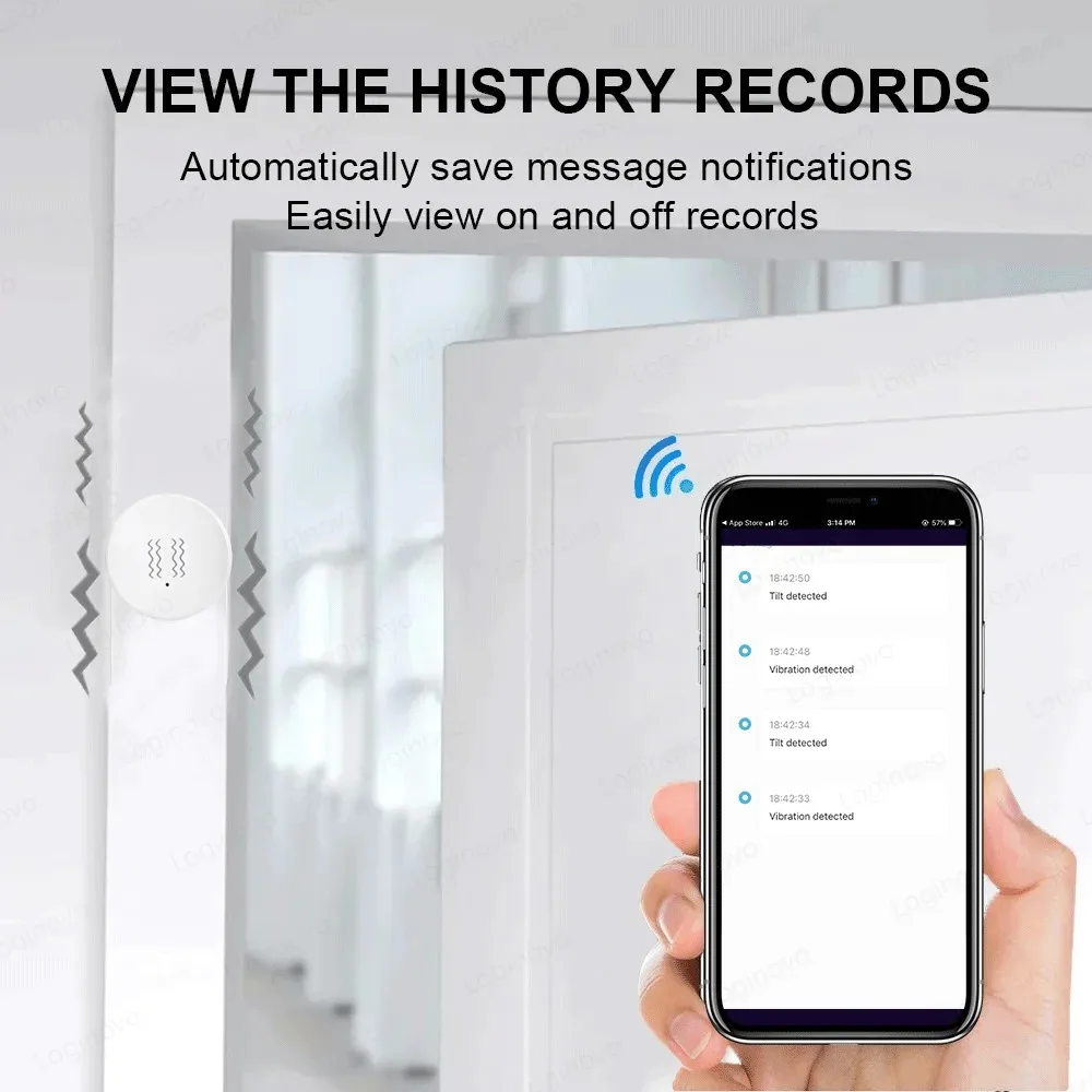ZigBee Vibration Tilt Sensor Door Window Alarm Detection Smart Home Automation Security Protection System for Google Assistant