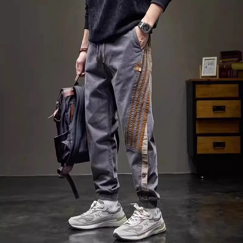 

Men's Casual Work Pants Spring Autumn Loose Wear Resistant Dirt Easy to Clean Trousers Comfortable Cotton Vintage Sle