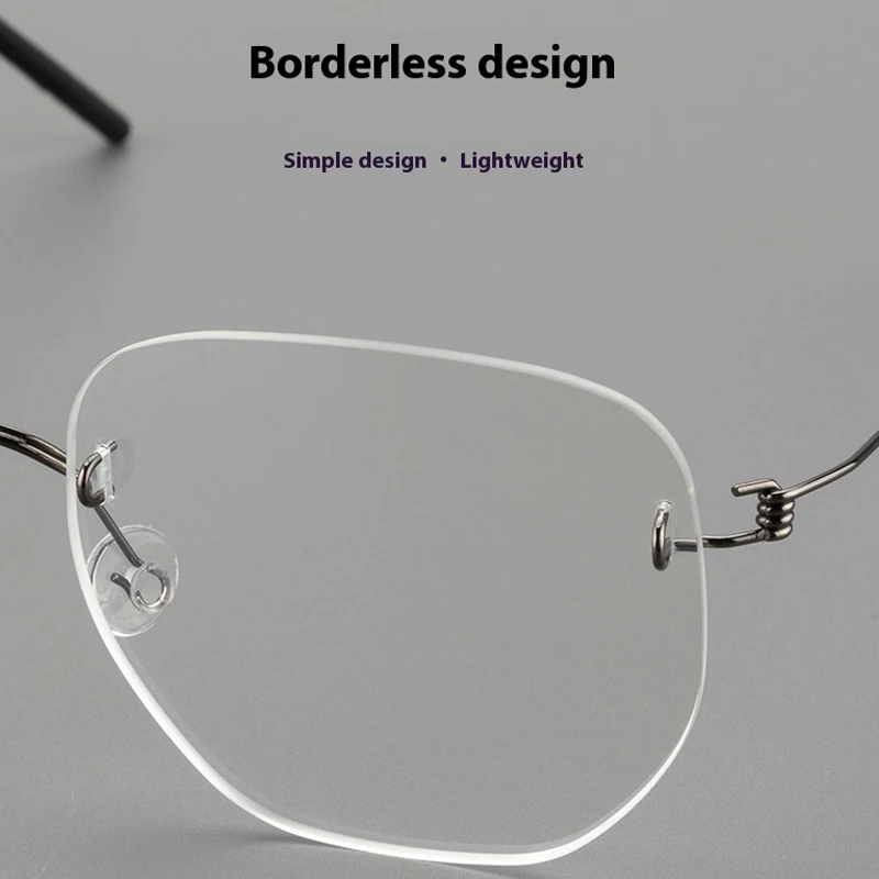 Occhiali da lavoro senza montatura in titanio - Cerniera senza viti, leggera 4,2 g, moda unisex