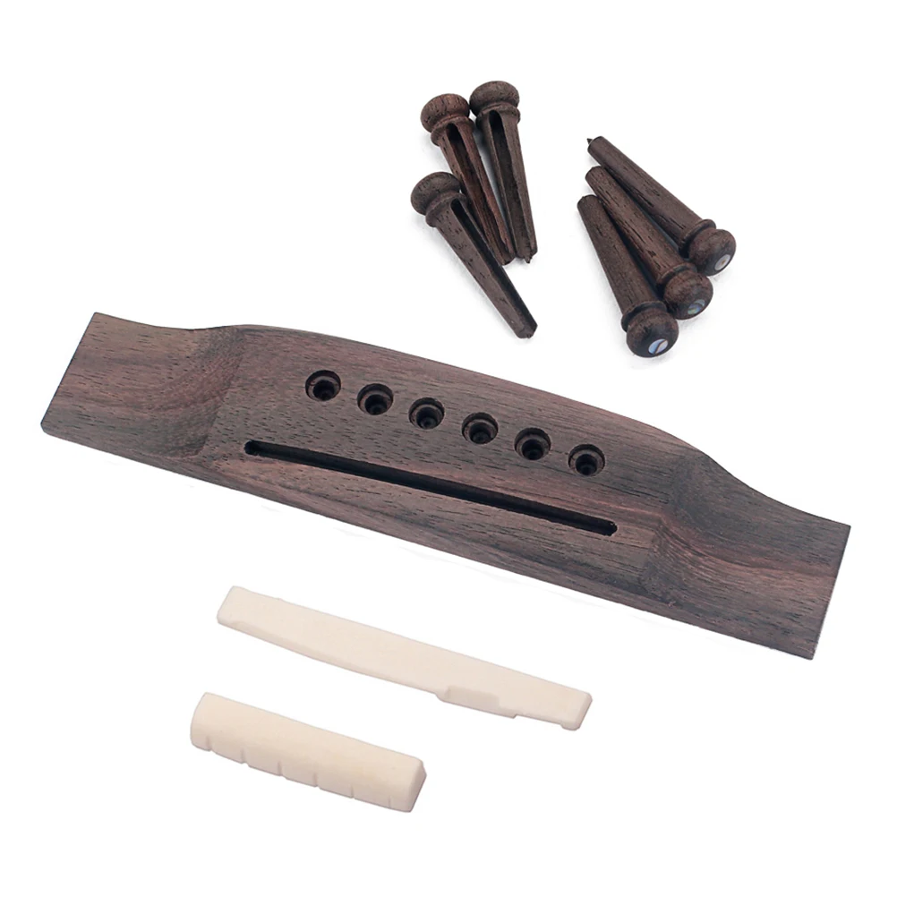 

1 set 1 Set Acoustic Bridge Saddle Nut Bone Wood Accessories Coffee Lightweight Durable Shell Parts Saddle Guitar Bridge Guitar