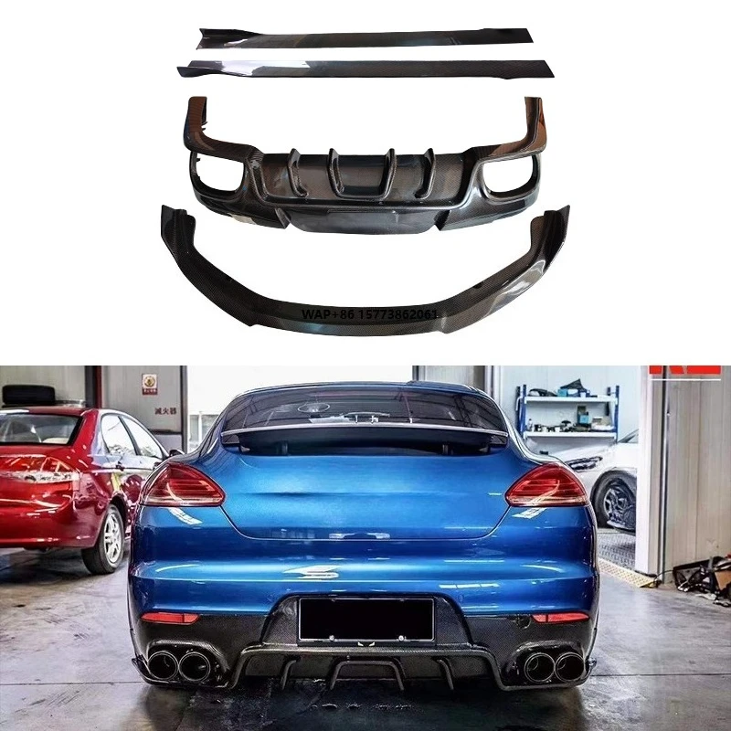 

New 2014-2016 for for Carbon Fiber Body Kit Front Lip Rear Bumper Lower Rear Lip Deflector Side Skirts Fog
