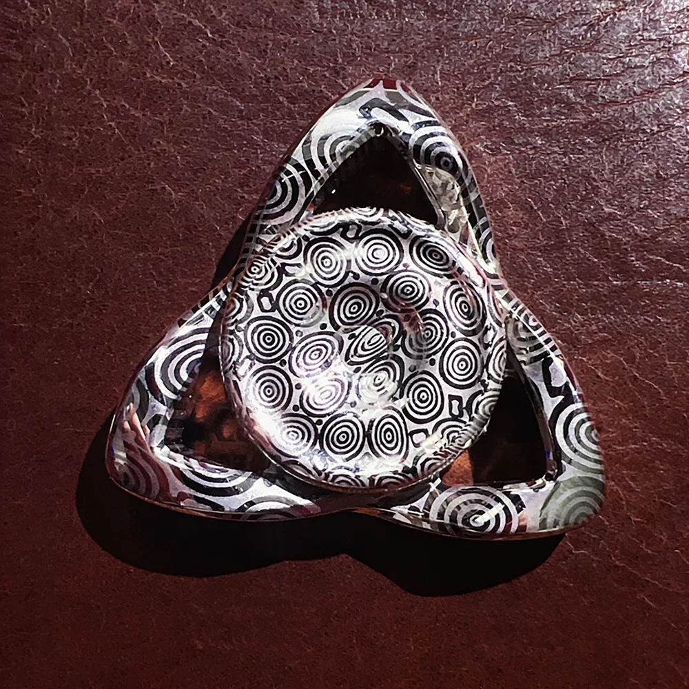 ฟิดเจ็ตสปินเนอร์ Bright Blood EDC String Sin Damasteel ของเล่นฟิดเจ็ตสำหรับผู้ใหญ่ ฟิดเจ็ตสปินเนอร์สามใบพัด ให้ความรู้สึกการใช้งานแบบไจโร