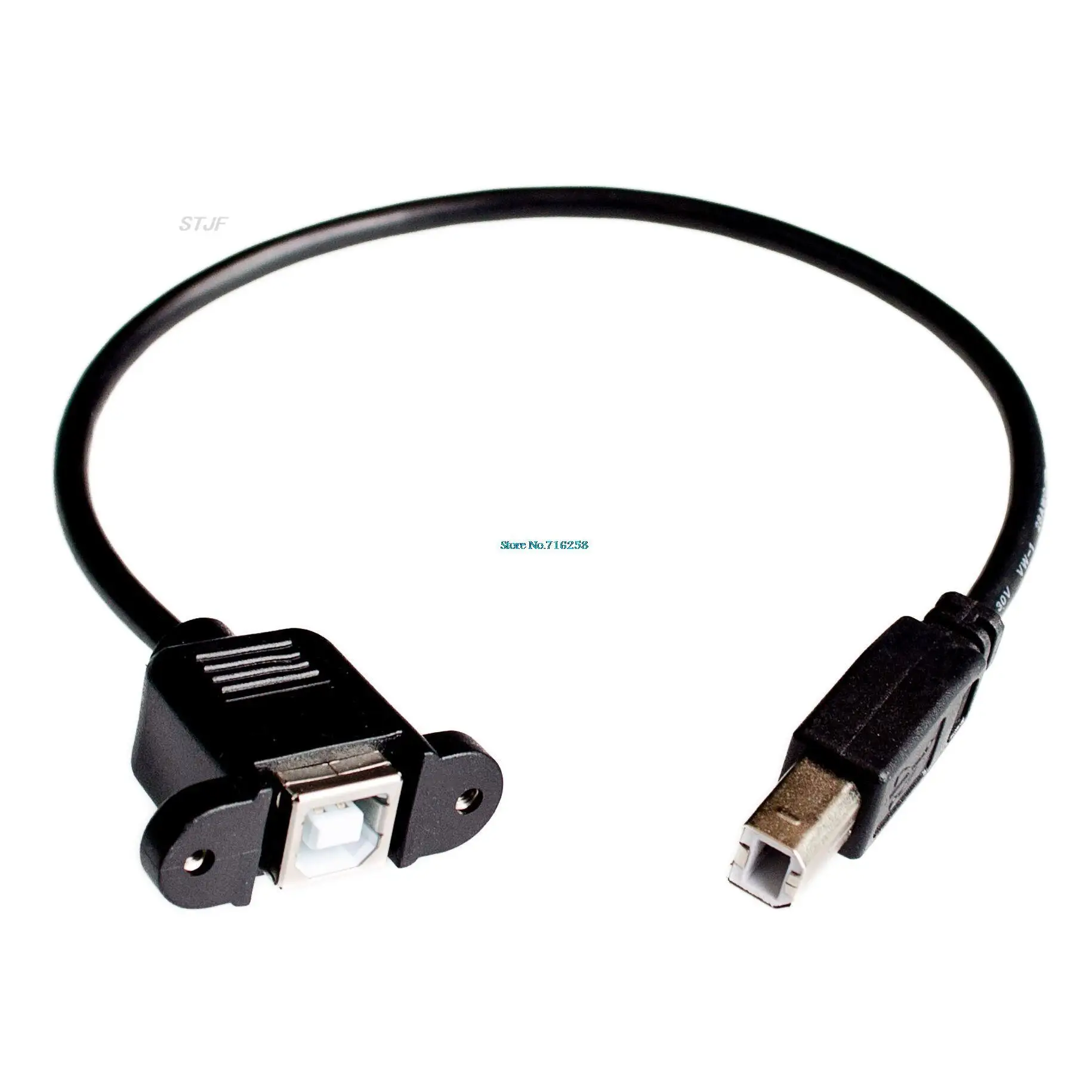 Hoch geschwindigkeit 30cm m/f USB 2,0 Typ B Stecker zu Buchse rechtwinklige Verlängerung Datenkabel Schalttafel halterung für Drucker kabel mit Schrauben loch – Detail 1