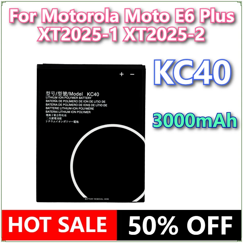 

Совершенно новый аккумулятор для мобильного телефона KC40 3000 мАч для Motorola Moto E6 Plus XT2025-1 XT2025-2, аккумуляторы для мобильных телефонов