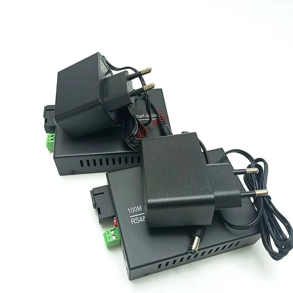 1 pair Digital Video Optical Transceiver 1 BIDI RS-485 Simplex SM RS485 Data Extender Converter With 10/100Mbps Ethernet