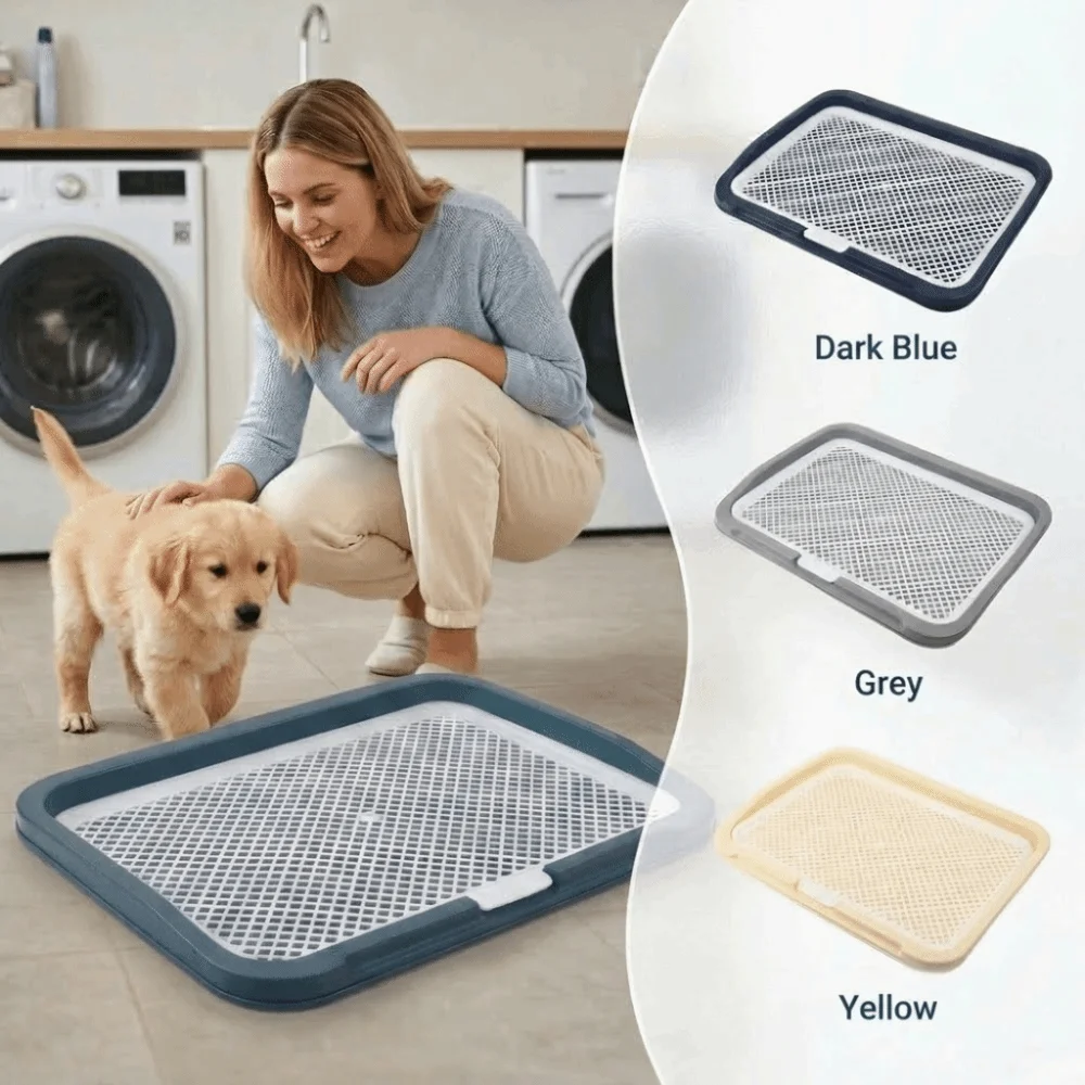 Bandeja de entrenamiento para cachorros de fácil limpieza, bandeja de inodoro para perros de malla desmontable, a prueba de fugas, reutilizable, almohadillas de entrenamiento para cachorros