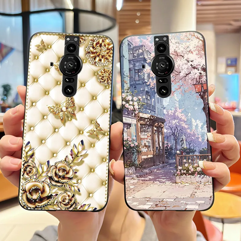

Популярный черный чехол для Sony Xperia Pro-I, модный яркий чехол с изображением кролика, мягкий, цветной, устойчивый к царапинам, цветной чехол-желе