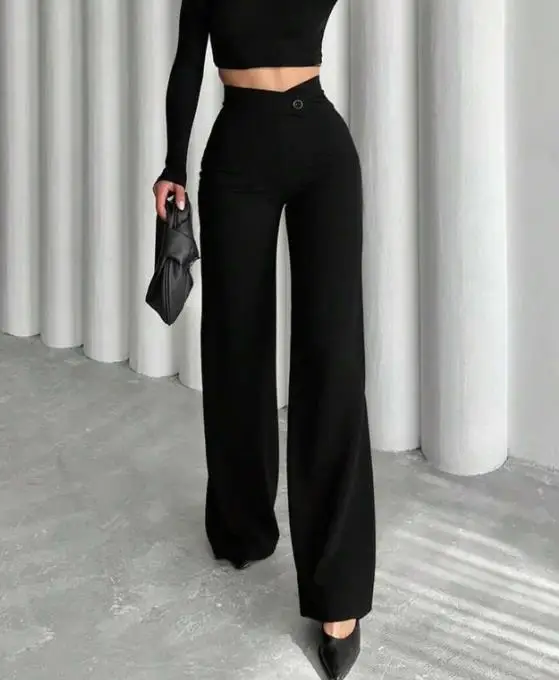 

Women's Suit Pants 2026 New Fashion Temperament Commuting Style V-Shaped Waist Design High Waist Suit Pants Suitable for Work