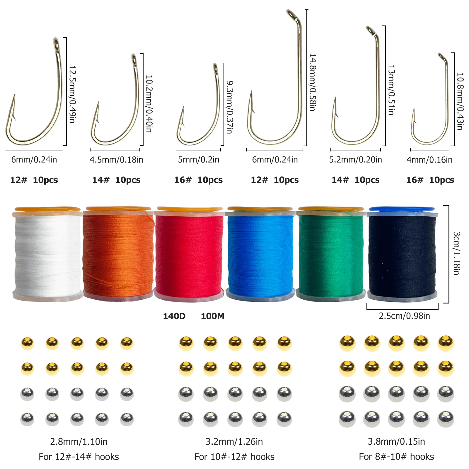 Imagem -02 - Pesca Amarrando Moscas Materiais Pesca Acessório Kit Ganchos Penas Fio Fur Crystal Flash Wires Beads Linha de Pesca Iscas 145 Pcs