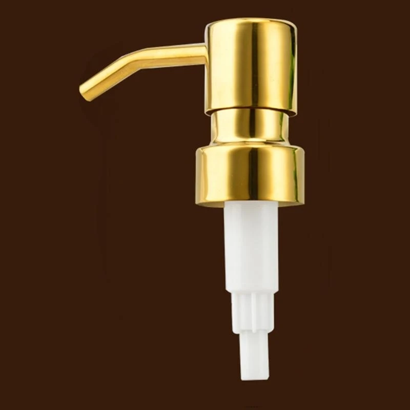 

U2JC Home Hand Soap & Lotion for Head Kitchen Sink Soap Dispenser Tops Replacement Stainless Steel Manual Gold Press for