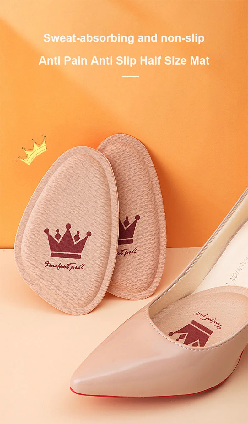 Frauen Vorfuß Pad Schmerzen Relief Einsatz Halbe Größe Einlegesohlen Nicht-slip Kissen Schuh Atmungsaktive Schweiß Absorbieren Fuß Pads für schuhe – Detail 1