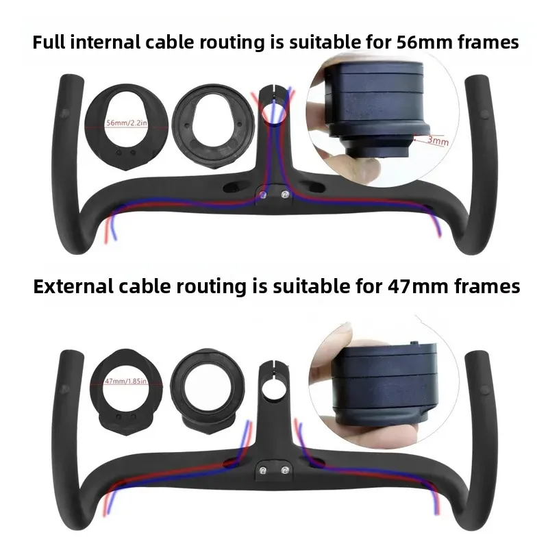 Full Carbon Integrated Drop Bar With Computer Mount Gaskets Ultralight Internal Routing Road Bike Handlebar