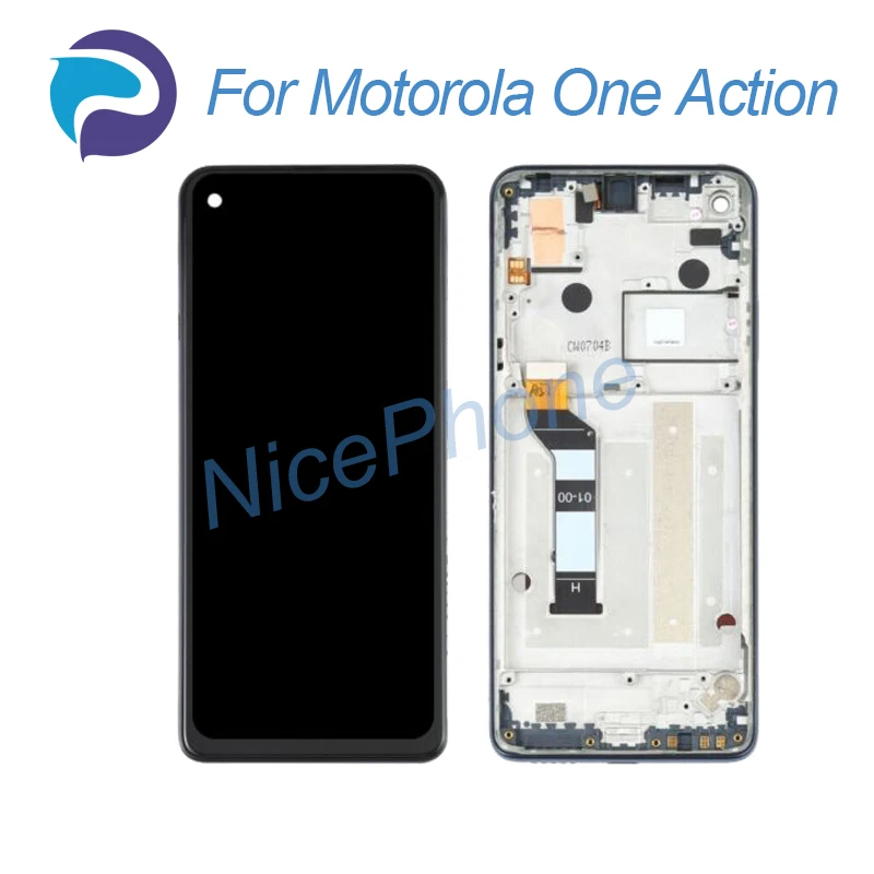 for Motorola One Action LCD Display Touch Screen Digitizer Assembly Replacement XT2013-1/2/4 Moto One Action Screen Display LCD