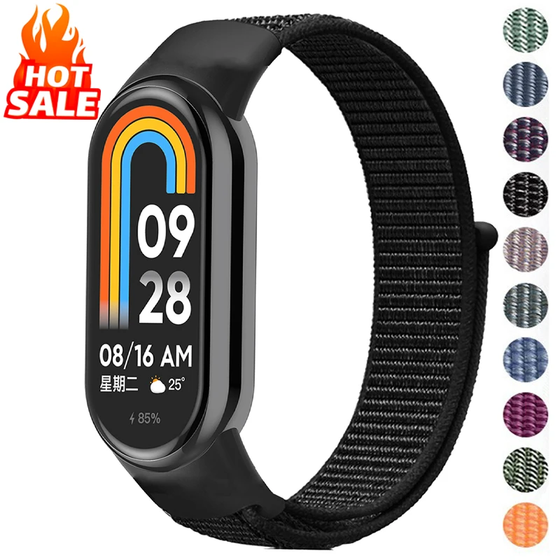 Nylon Loop for xiaomi Mi Band 9 8 Bracelet SmartWatch Wristband Correa Replacement sport pulsera watchband Miband 8 NFC Strap