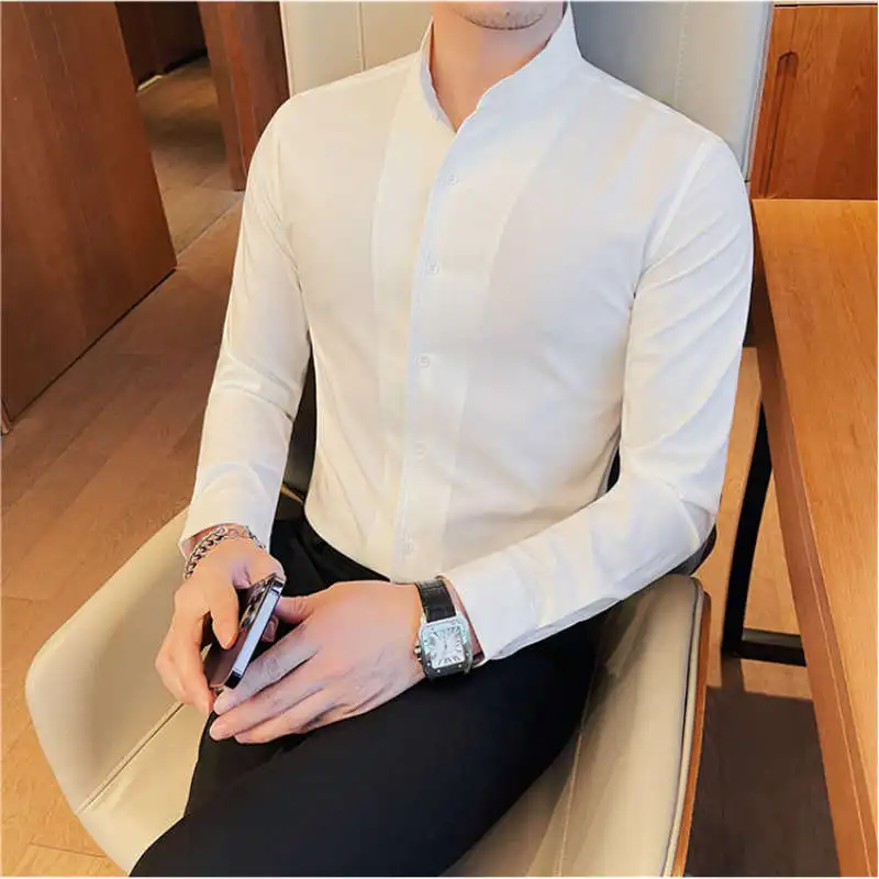 

Slim Fit Long Sve irt Standing Collar Ice Sensation Cotton Sun Protection Treaent oulder Sve Youthful ular Sle