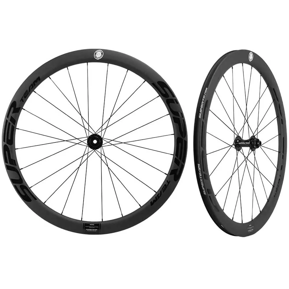 SUPERTEAM-Road Bike Wheelset Disc Brake Clincher Carbon Racing Wheels UCI Quality 45mm