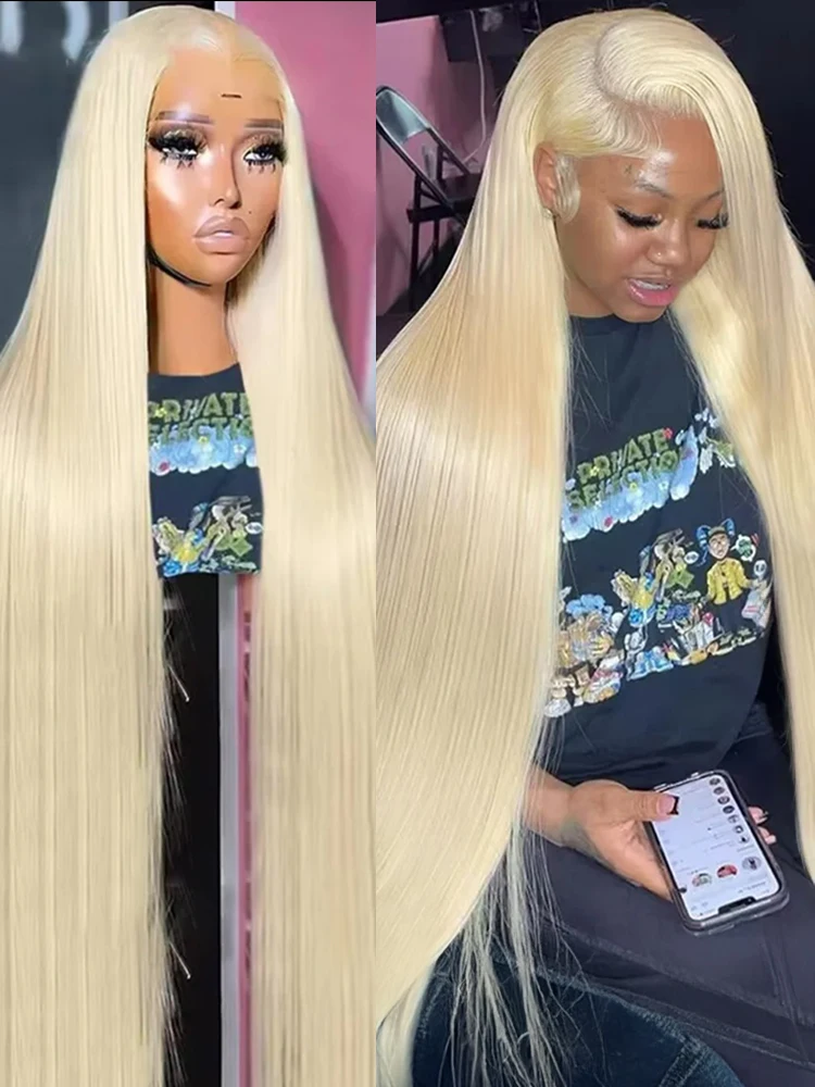 613 Honey Blonde Bone Straight 13x6 HD Lace Frontal Wig 30 40 Inch Guleless Closure Human Hair 13x4 Transparent Lace Front Wigs