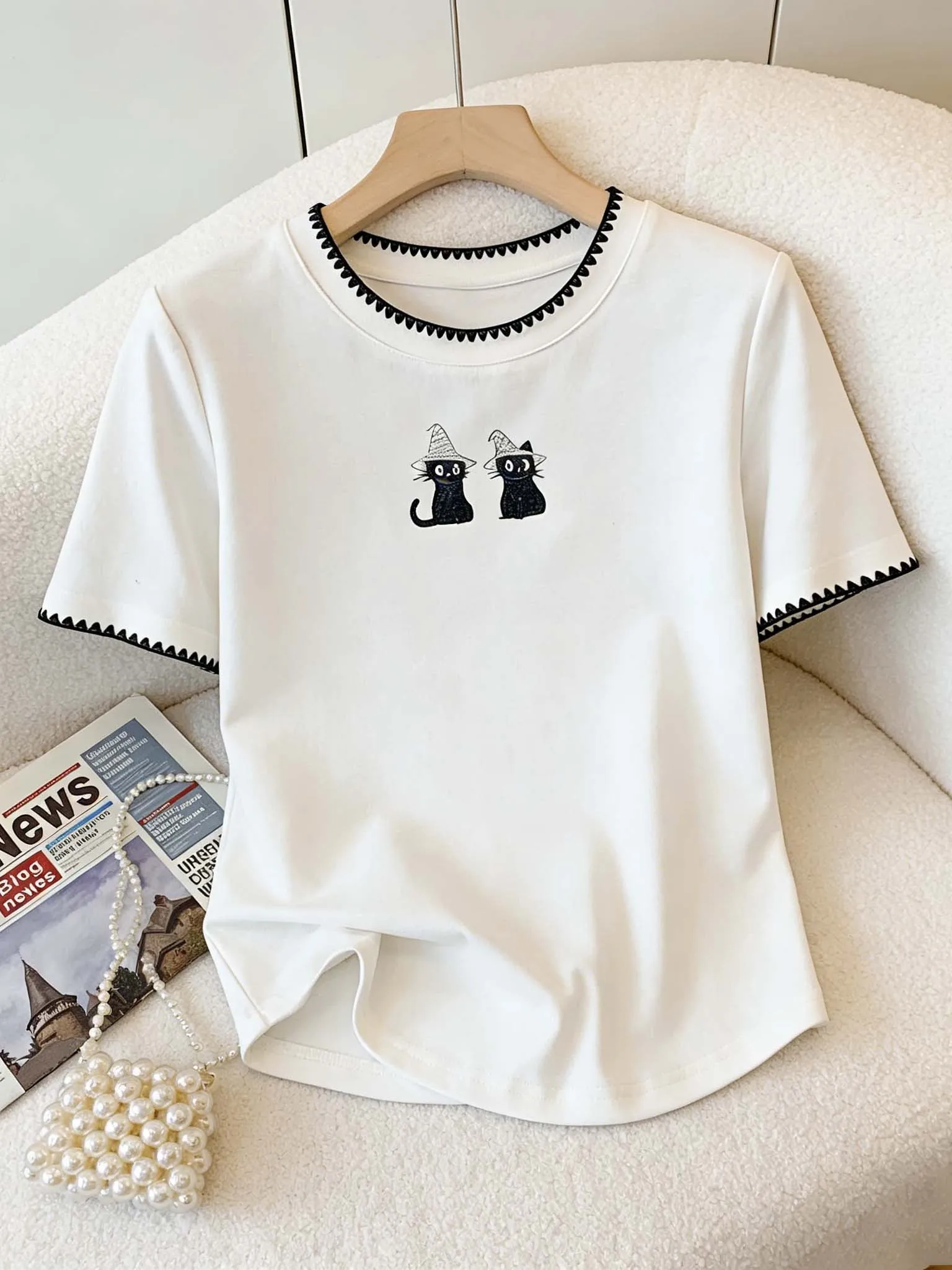 

plus Size Summer T-Shirt Print Short Sleeve Women's Fashionable Korean Style Breathable Comfortable Casual Top