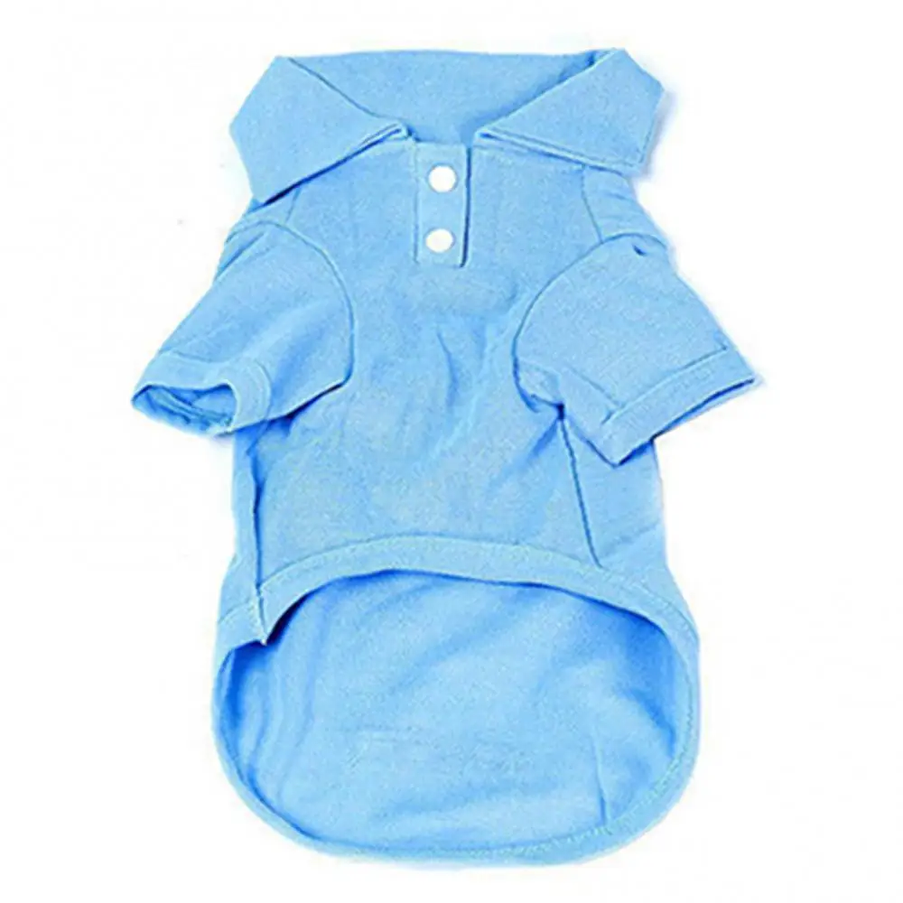 Button Dog Solid Color Puppy Cat Summer Buttoned Shirt Pet Clothes Costume T-Shirt Jackets Puppy Medium Clothing