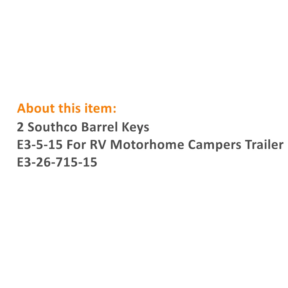 ALWAYSME Southco Barrel Keys For RV Motorhome Campers Trailer, E3-5-15,E3-26-715-15