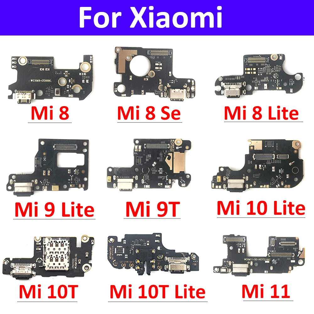 

New USB Charging Port Board Flex Cable Connector Parts For Xiaomi Mi 10T 10 Lite 11 F1 F2 Pro F3 M3 X3 NFC Microphone Module