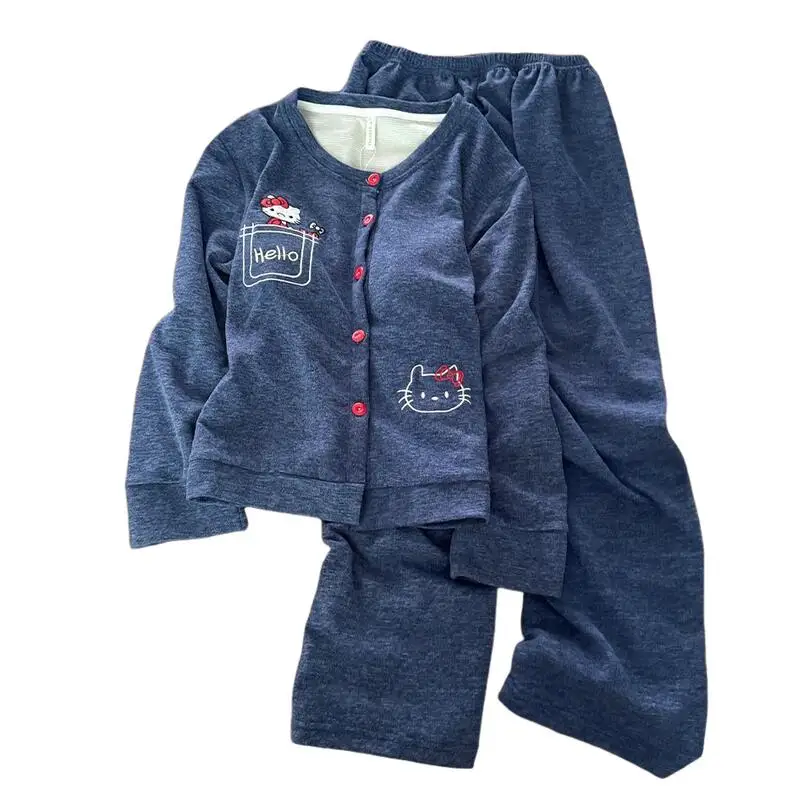 

Sanrios Hello Kittys Pajamas Cute Creativity Cartoon Lounge Clothes New Fashion Long Sleeve Girls Hot Selling Comfortable Kawaii