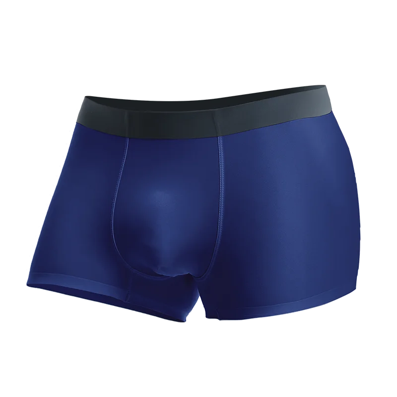 Men's boxers Ice silk seamless breathable anti-bacterial crotch scrotum support sports boxers Summer shorts