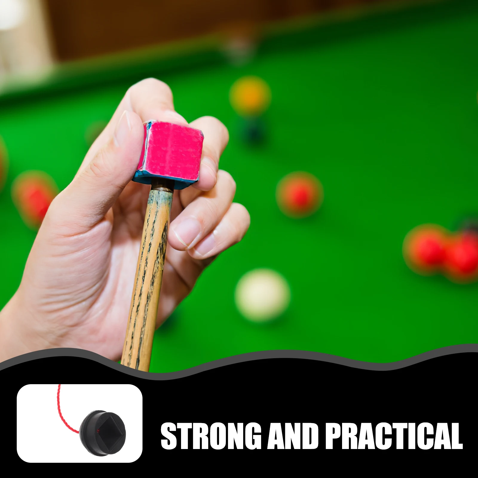 

Billiard Holder Rubber Cap Shockproof Pool Cue Chalk Case Black Portable Snooker Accessories Small Ergonomic Tools