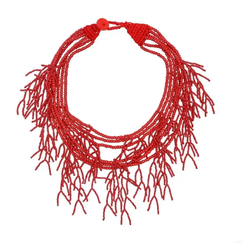 

Multi Strand Bohemian Beaded Necklace Lightweight Stylish Everyday Jewelry Piece