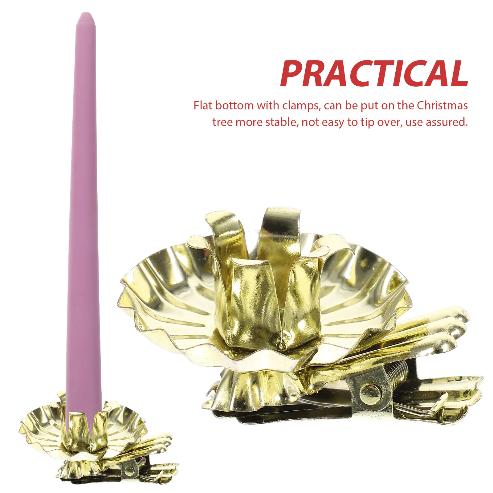 

10Pcs Christmas Tree Clips Metal Holder Adorn for Xmas Party Holiday Decorations Candlelight Display