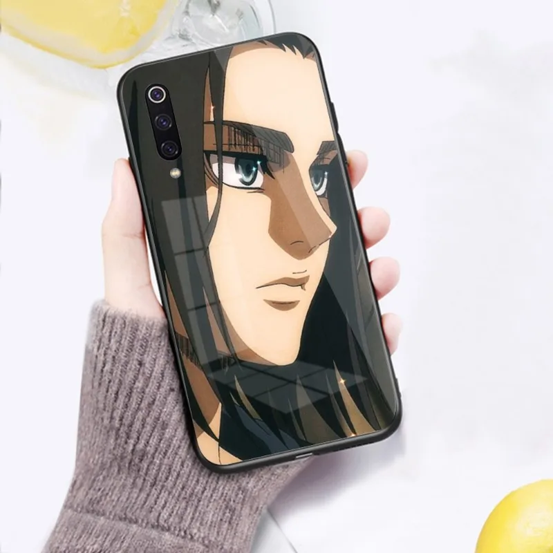 AOT Eren Jaeger Smart Phone Case for Xiaomi 13 12 11T 10 9 Lite Redmi Note 11 10 10S Pro 9 9A 8 PC Glass Phone Cover Funda