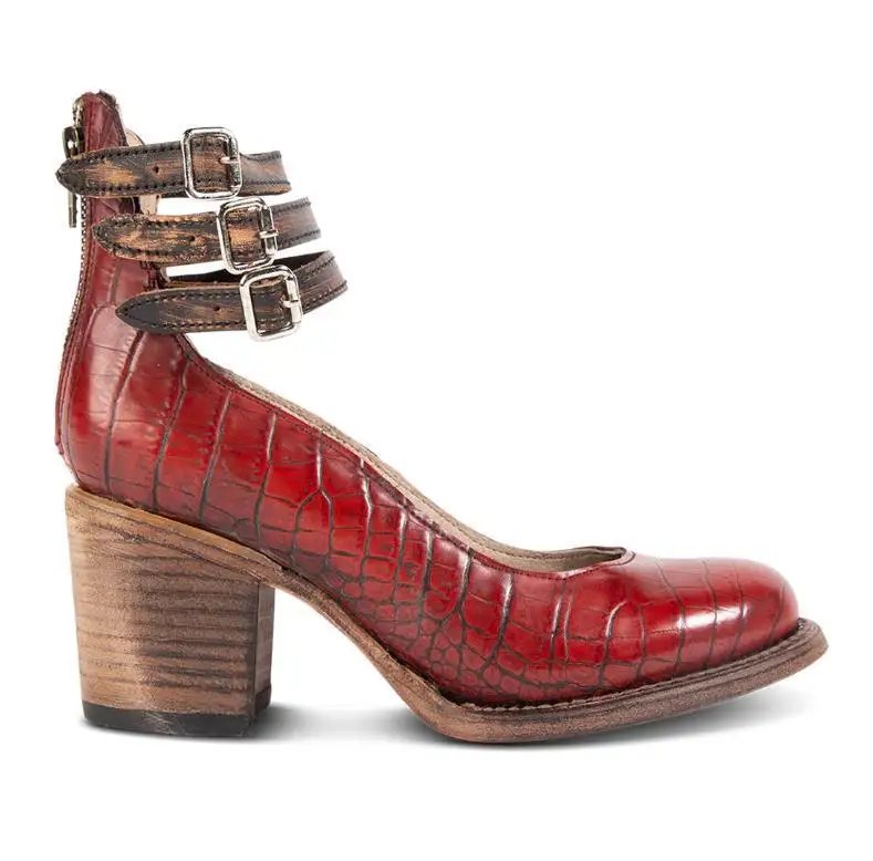 Flache Klassische Sandalen für Damen, Afrikanischer Stil, Quadratischer Absatz, Hohe Absätze, Klobige Freizeitschuhe, Schnürung, Runde Zehenpartie, Riemen, Blockabsatz – Detail 20