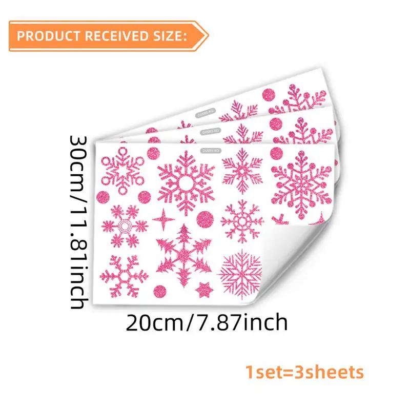 2025 Christmas Snowflake Window Clings Stickers New Year Wall Glass Windows Sticker Xmas Double Side Decorations Home Decor