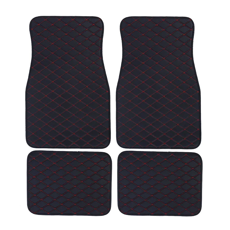 

4 pcs Waterproof Leather Car Floor Mats Universal Auto Foot Pad Protector Automobile Interior Carpet Accessories Interior NG03