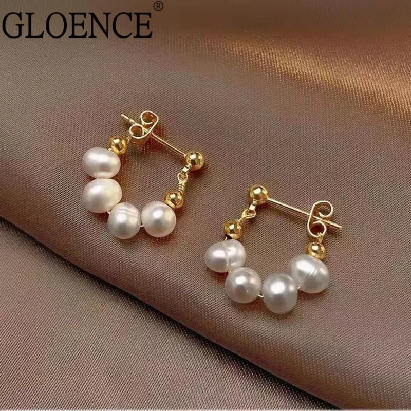 

Серьги из стерлингового серебра 925 пробы с натуральным пресноводным жемчугом, темперамент для женщин, модные серьги в стиле барокко, повседневный подарок