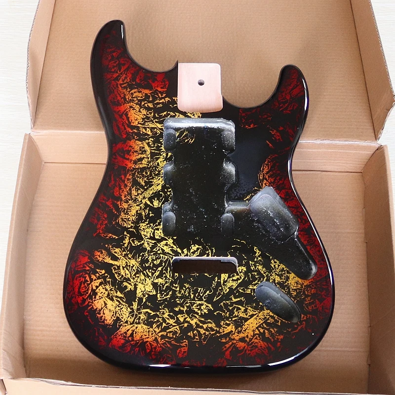 Electric Guitar Body Gradient Color Poplar Wood 5.6cm Heel High Glossy for DIY Guitar Replacement Part