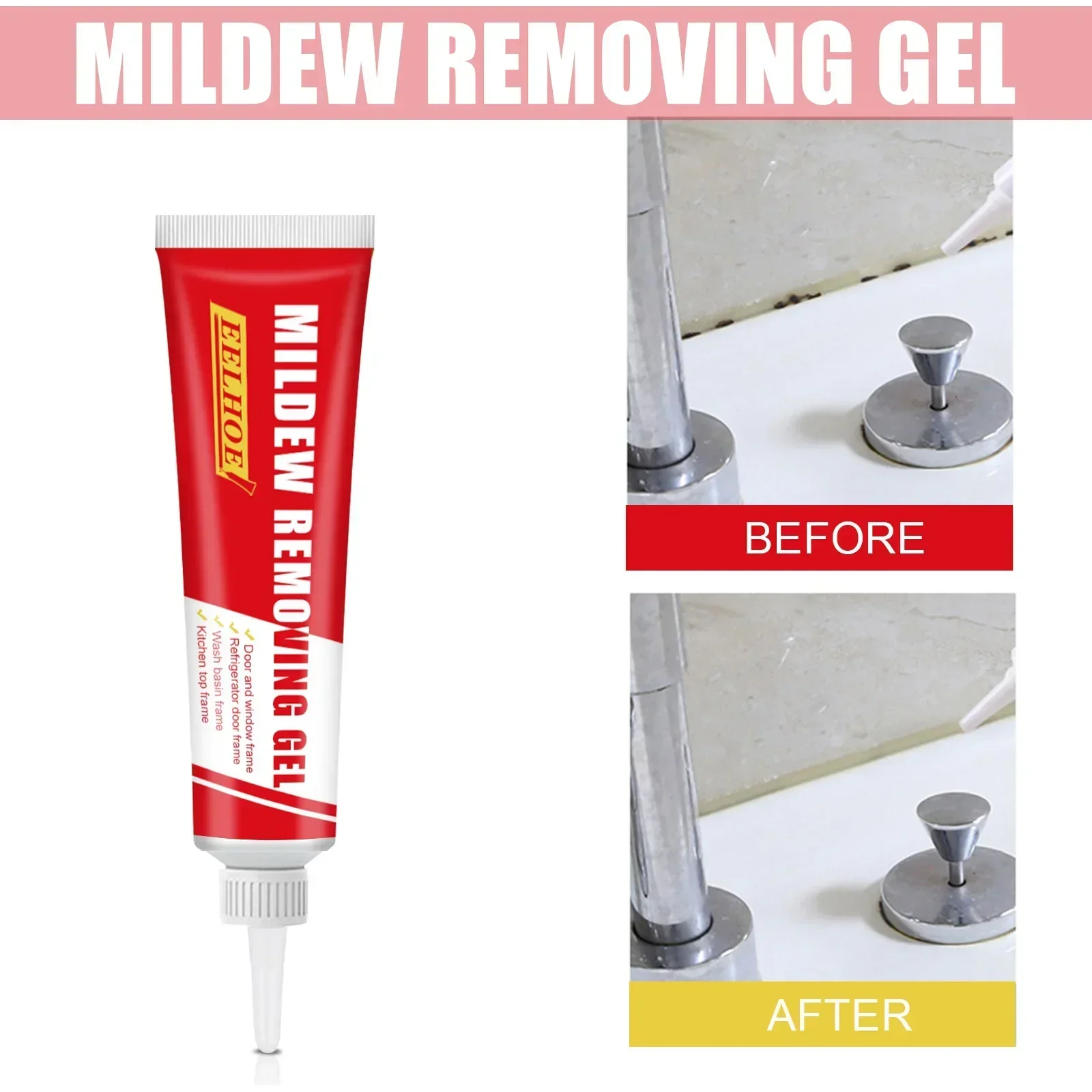 20g Wall Mold Mildews Remover Cleaner Gel Pool Tile Spot Mold Remover for Washing Machine Bathroom Kitchen Mildews Gel