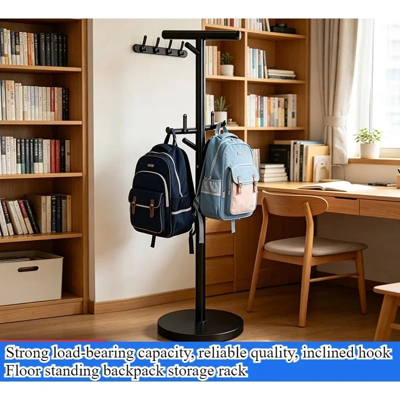 Home floor standing clothes hanger, bedroom bedside table, vertical hanging backpack rack, Japanese and Korean backpack rack