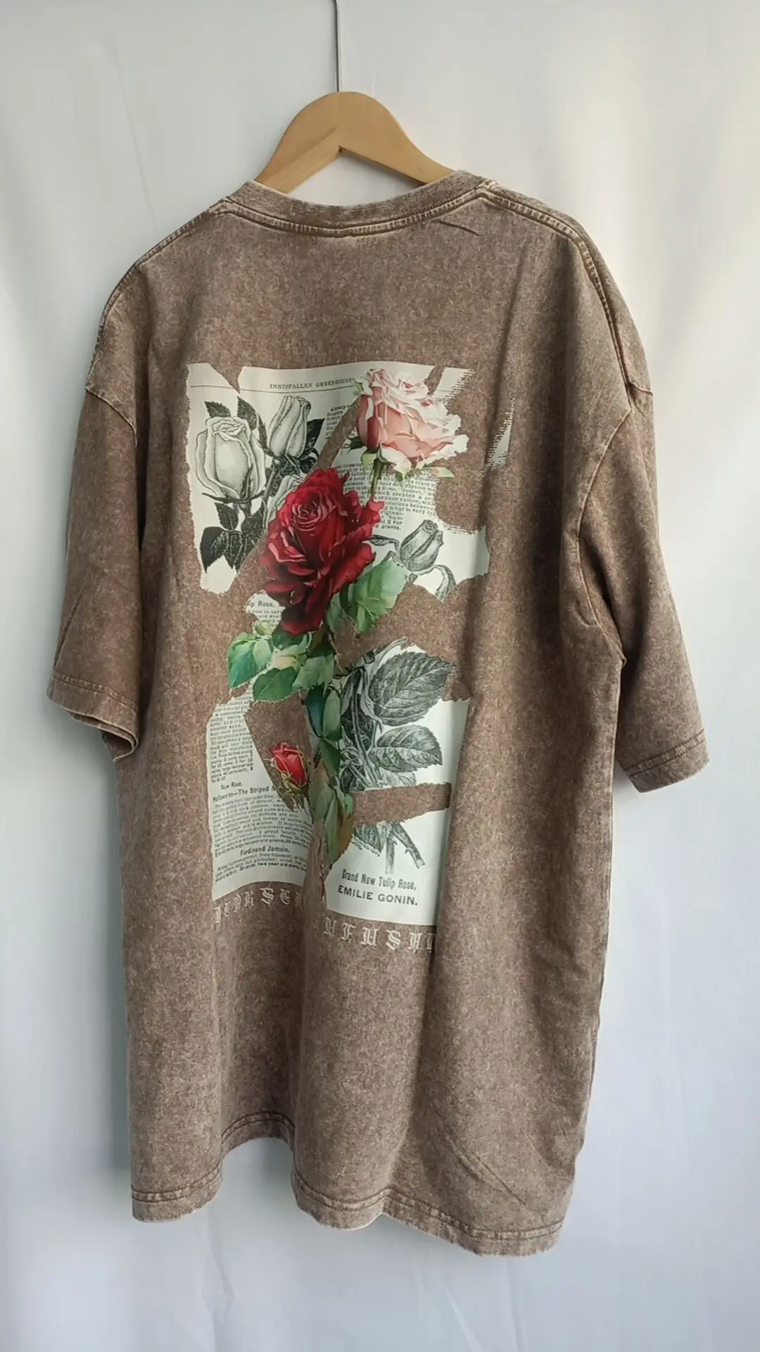 Neploe Vintage Rose Print O-neck T-shirts Y2k Short Sleeve Loose Tee Shirt 2024 Summer New Black Bottoming Tops Women