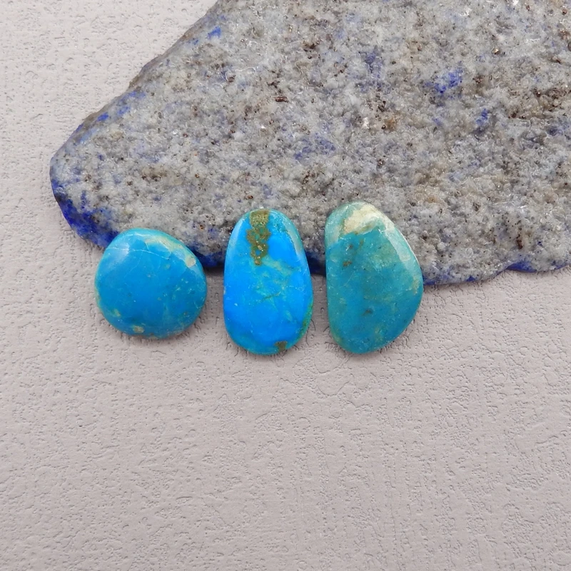 4pcs Natural Stone Cabochons,Blue Opal Gemstone Bracelet Necklace Pendant DIY Jewelry Accessories 26x21x5mm 9g