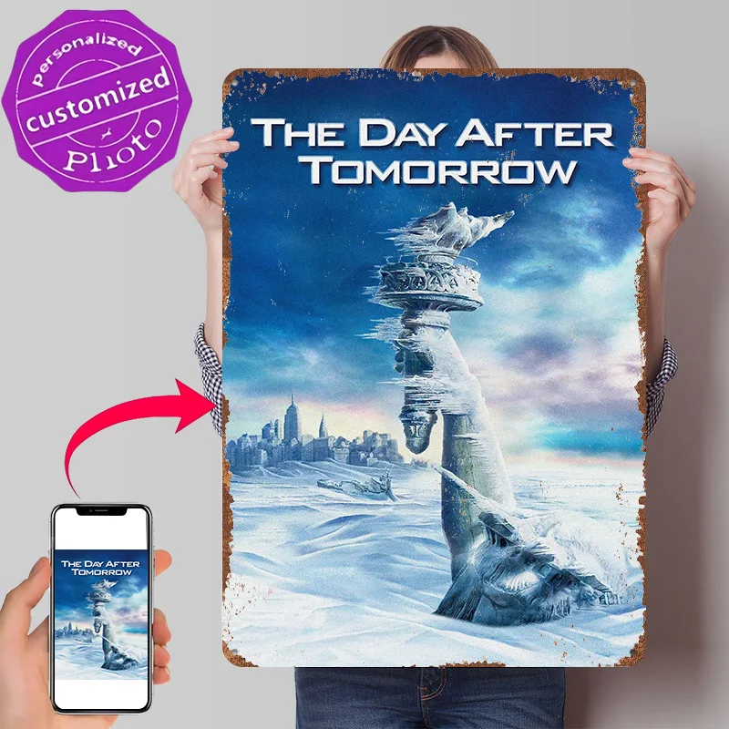 The Day After Tomorrow Movie 3D Printed Texture Poster Personalized Wall Art Retro Metal Tin Signs for Decor Room Wand Deko Home