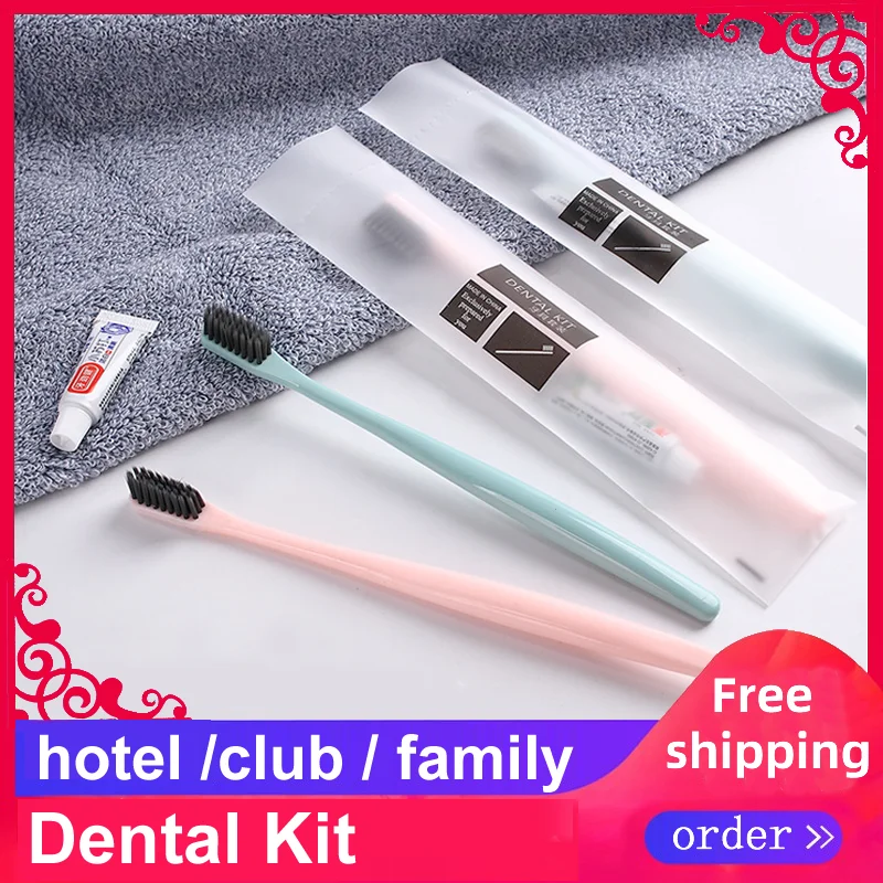 Kit Dental de belleza de viaje de alta calidad, cepillo de dientes desechable, suministros de Hotel, paquete independiente, Envío Gratis