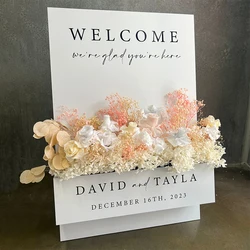 Custom Decal for Flower Box Welcome Signage Vinyl Sticker Wedding Floral Box Welcome Sign Entry Wedding Decorations